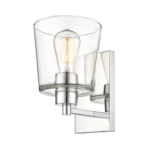 Wall Sconces Evalon Wall Sconce - Chrome - Clear Glass - 7.5in. Extension - E26 Medium Base