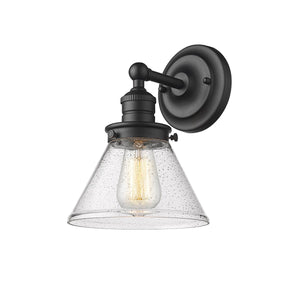 Wall Sconces Eyden Wall Sconce - Matte Black - Clear Seeded Glass - 9in. Extension - E26 Medium Base