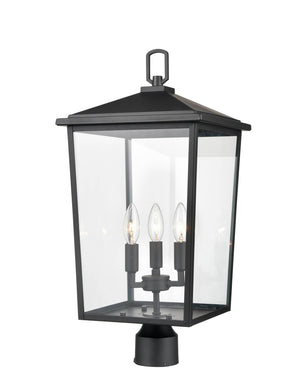 Post Top Lamps Fetterton Outdoor Post Top Lantern - Powder Coat Black - Clear Glass - 11in. Diameter - E12 Candelabra Base