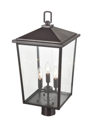 Post Top Lamps Fetterton Outdoor Post Top Lantern - Powder Coat Bronze - Clear Glass - 11in. Diameter - E12 Candelabra Base