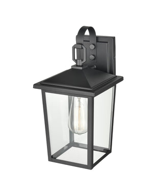 Wall Sconces Fetterton Outdoor Wall Sconce - Powder Coat Black - Clear Glass - 7.25in. Extension - E26 Medium Base