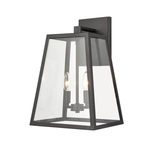 Wall Sconces Grant Outdoor Wall Sconce - Powder Coat Black - Clear Glass - 11in. Extension - E12 Candelabra Base