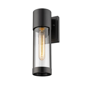 Wall Sconces Hester Outdoor Wall Sconce - Powder Coat Black - Clear Glass - 5.1in Extension - E26 Medium Base