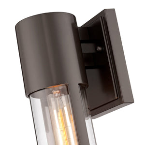 Wall Sconces Hester Outdoor Wall Sconce - Powder Coat Bronze - Clear Glass - 5.1in Extension - E26 Medium Base