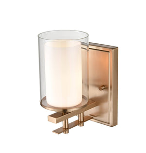 Wall Sconces Huderson Wall Sconce - Modern Gold - Clear Out / Etched White Inside Glass - 6.5in. Extension - E26 Medium Base