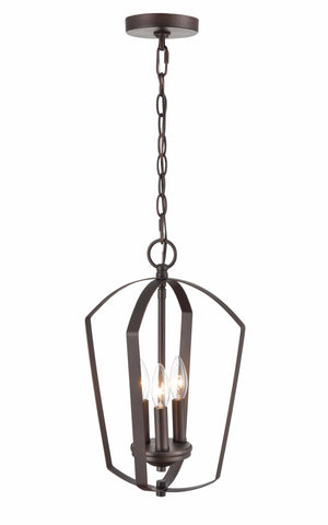 Pendant Fixtures Ivey Lake Pendant - Rubbed Bronze - Etched White Glass - 11in. Diameter - E26 Medium Base