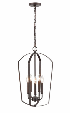 Pendant Fixtures Ivey Lake Pendant - Rubbed Bronze - Etched White Glass - 15.75in. Diameter - E26 Medium Base