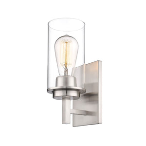 Wall Sconces Janna Wall Sconce - Brushed Nickel - Clear Glass - 5in. Extension - E26 Medium Base