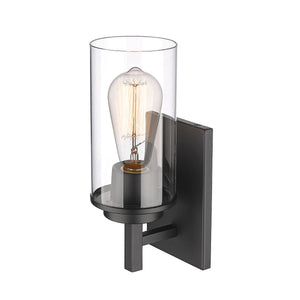 Wall Sconces Janna Wall Sconce - Matte Black - Clear Glass - 5in. Extension - E26 Medium Base