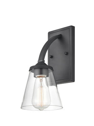 Wall Sconces Josleen Wall Sconce - Matte Black - Clear Glass - 7.25in. Extension - E26 Medium Base