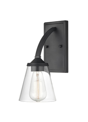 Wall Sconces Josleen Wall Sconce - Matte Black - Clear Glass - 7.25in. Extension - E26 Medium Base