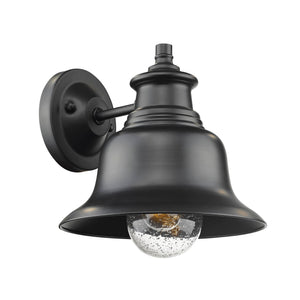 Wall Sconces Kings Bay Outdoor Wall Sconce - Powder Coat Black - Clear Seeded Glass - 12in. Extension - E26 Medium Base