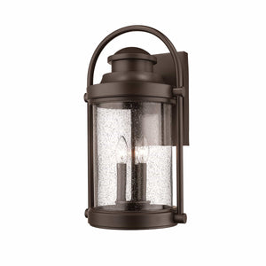 Wall Sconces Livingston Outdoor Wall Sconce - Powder Coat Bronze - Clear Seeded Glass - 9.25in. Extension - E12 Candelabra Base