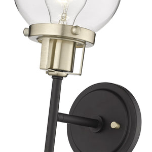 Wall Sconces Mellrosa Wall Sconce - Matte Black / Modern Gold - Clear Glass - 7.75in. Extension - E26 Medium Base