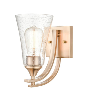 Wall Sconces Natalie Wall Sconce - Modern Gold - Clear Seeded Glass - 8.25in. Extension - E26 Medium Base