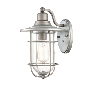 Wall Sconces Outdoor Wall Sconce - Galvanized - Clear Glass - 10in. Extension - E26 Medium Base