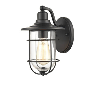Wall Sconces Outdoor Wall Sconce - Powder Coat Black - Clear Glass - 8in. Extension - E26 Medium Base