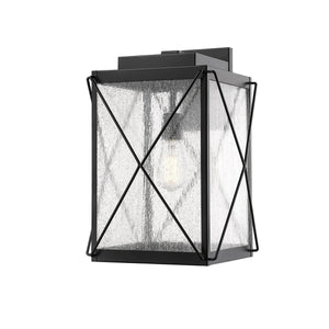 Wall Sconces Robinson Outdoor Wall Sconce - Powder Coat Black - Clear Seeded Glass - 13in. Extension - E26 Medium Base
