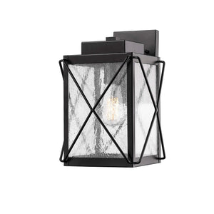 Wall Sconces Robinson Outdoor Wall Sconce - Powder Coat Black - Clear Seeded Glass - 9.5in. Extension - E26 Medium Base