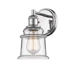 Wall Sconces Single Lamp Wall Sconce - Chrome - Clear Glass - 6in. Extension - E26 Medium Base