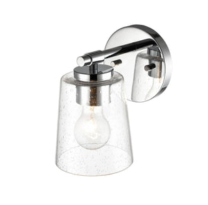 Wall Sconces Single Lamp Wall Sconce - Chrome - Clear Seeded Glass - 6in. Extension - E26 Medium Base