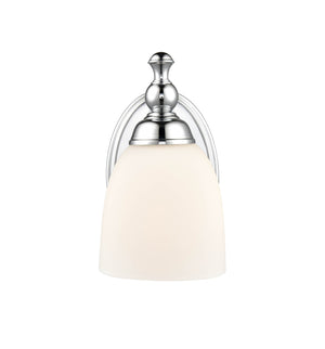 Wall Sconces Single Lamp Wall Sconce - Chrome - Etched White Glass - 6.5in. Extension - E26 Medium Base