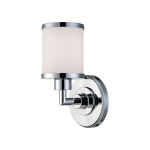 Wall Sconces Single Lamp Wall Sconce - Chrome - Etched White Glass - 6in. Extension - E26 Medium Base