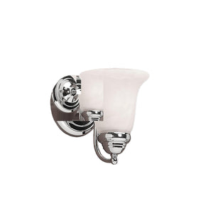 Wall Sconces Single Lamp Wall Sconce - Chrome - Faux Alabaster Glass - 7.5in. Extension - E26 Medium Base