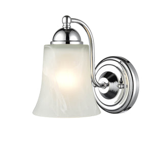 Wall Sconces Single Lamp Wall Sconce - Chrome - Faux Alabaster Glass - 7.5in. Extension - E26 Medium Base