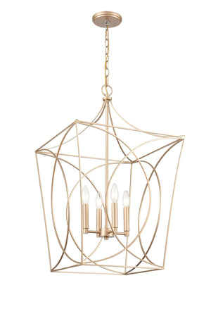 Pendant Fixtures Tracy Pendant - Painted Modern Gold - 18in. Diameter - E12 Candelabra Base