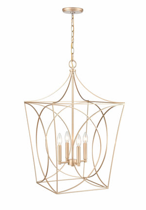Pendant Fixtures Tracy Pendant - Painted Modern Gold - 18in. Diameter - E12 Candelabra Base