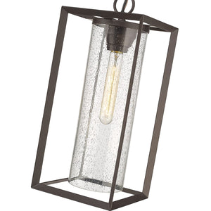 Pendant Fixtures Wheatland Outdoor Hanging Lantern - Powder Coat Bronze - Clear Seeded Glass - 8.3in. Diameter - E26 Medium Base