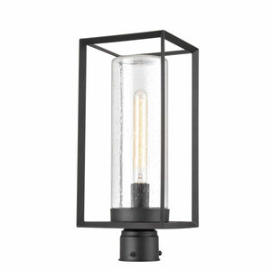 Post Top Lamps Wheatland Outdoor Post Top Lantern - Powder Coat Black - Clear Seeded Glass - 7.5in. Diameter - E26 Medium Base