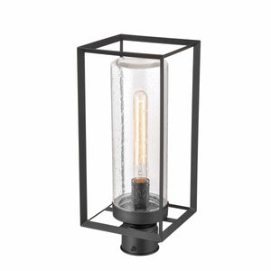 Post Top Lamps Wheatland Outdoor Post Top Lantern - Powder Coat Black - Clear Seeded Glass - 7.5in. Diameter - E26 Medium Base