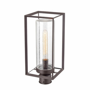 Post Top Lamps Wheatland Outdoor Post Top Lantern - Powder Coat Bronze - Clear Seeded Glass - 7.5in. Diameter - E26 Medium Base