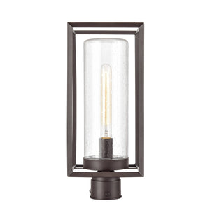 Post Top Lamps Wheatland Outdoor Post Top Lantern - Powder Coat Bronze - Clear Seeded Glass - 7.5in. Diameter - E26 Medium Base