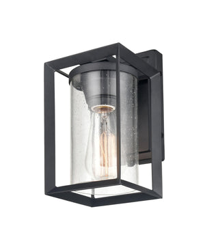 Wall Sconces Wheatland Outdoor Wall Sconce - Powder Coat Black - Clear Seeded Glass - 6.25in. Extension - E26 Medium Base