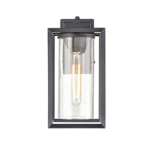 Wall Sconces Wheatland Outdoor Wall Sconce - Powder Coat Black - Clear Seeded Glass - 7.875in. Extension - E26 Medium Base