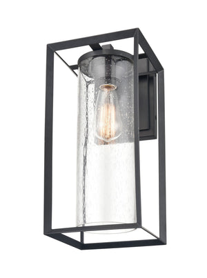 Wall Sconces Wheatland Outdoor Wall Sconce - Powder Coat Black - Clear Seeded Glass - 8.875in. Extension - E26 Medium Base