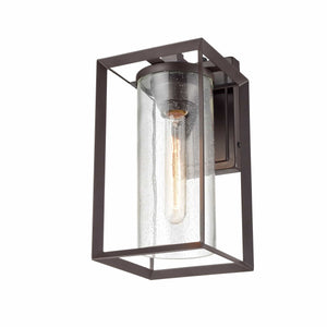 Wall Sconces Wheatland Outdoor Wall Sconce - Powder Coat Bronze - Clear Seeded Glass - 7.875in. Extension - E26 Medium Base